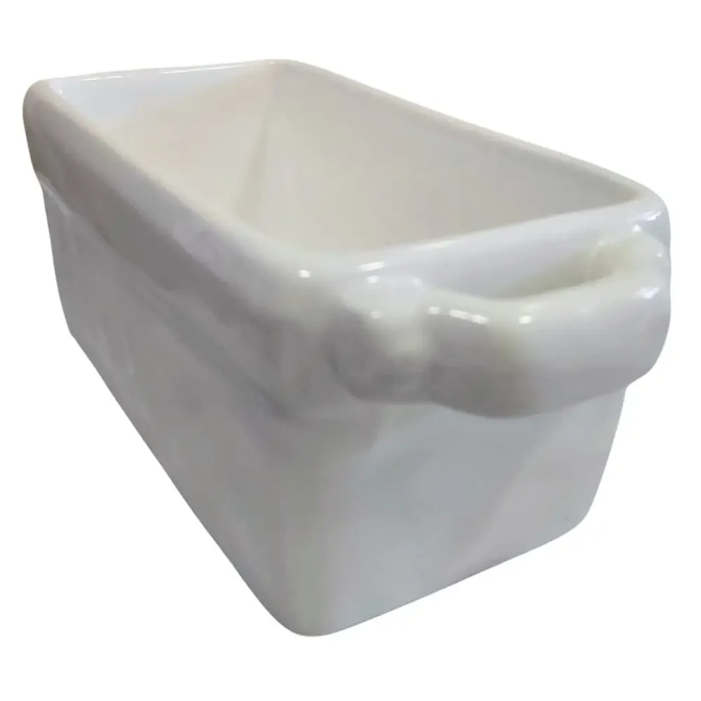 Mud Pie Cutest Little White Mini Loaf Pan 5x3x2.25 “Homemade” Serving Knife